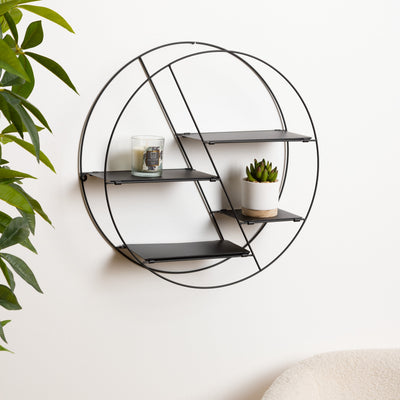 Etagère murale métallique Lara Noir