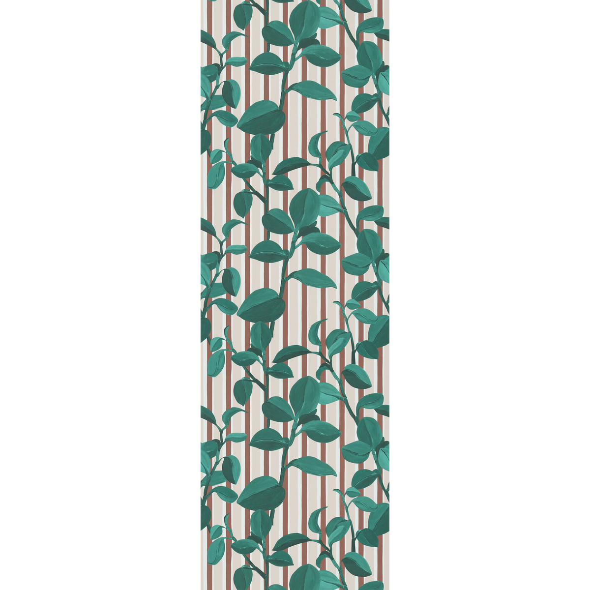 4MURS Papier peint intissé Peperomia Vert anglais et rose