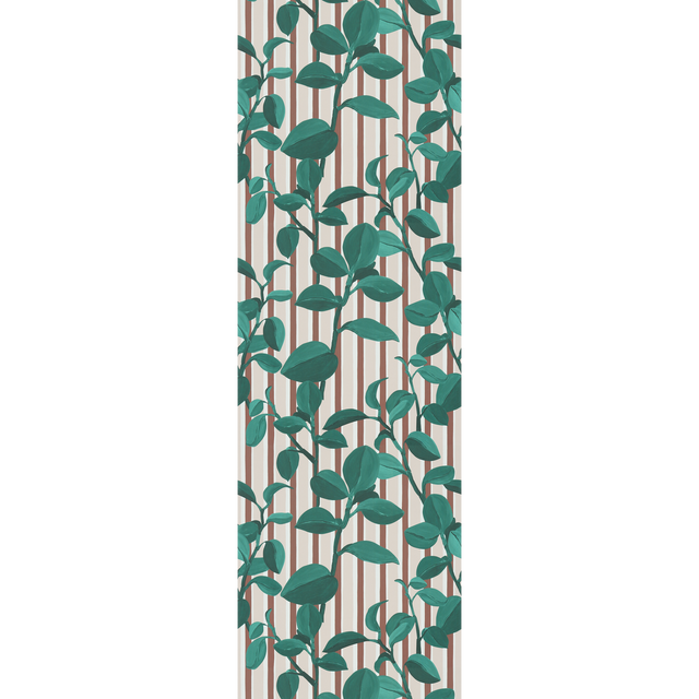 4MURS Papier peint intissé PEPEROMIA vert anglais et rose