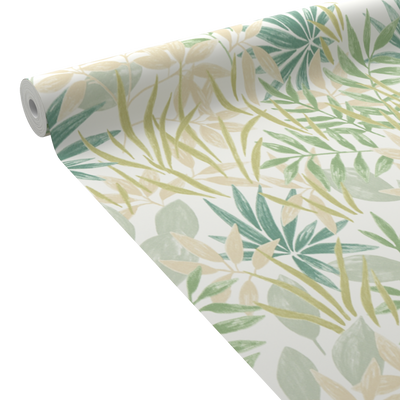 Papier peint intissé Ivanna Vert et beige rosé