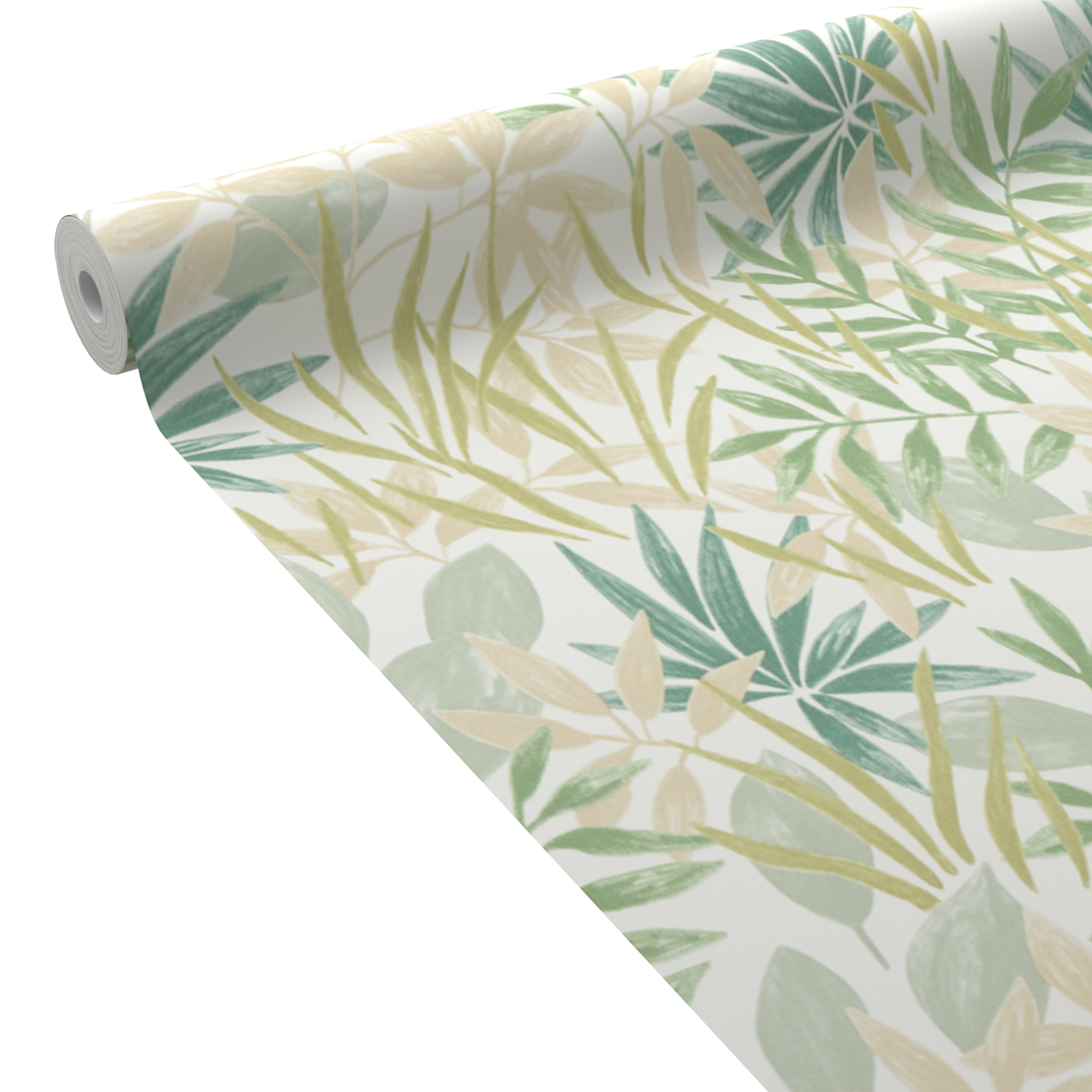 Papier peint intissé Ivanna Vert et beige rosé