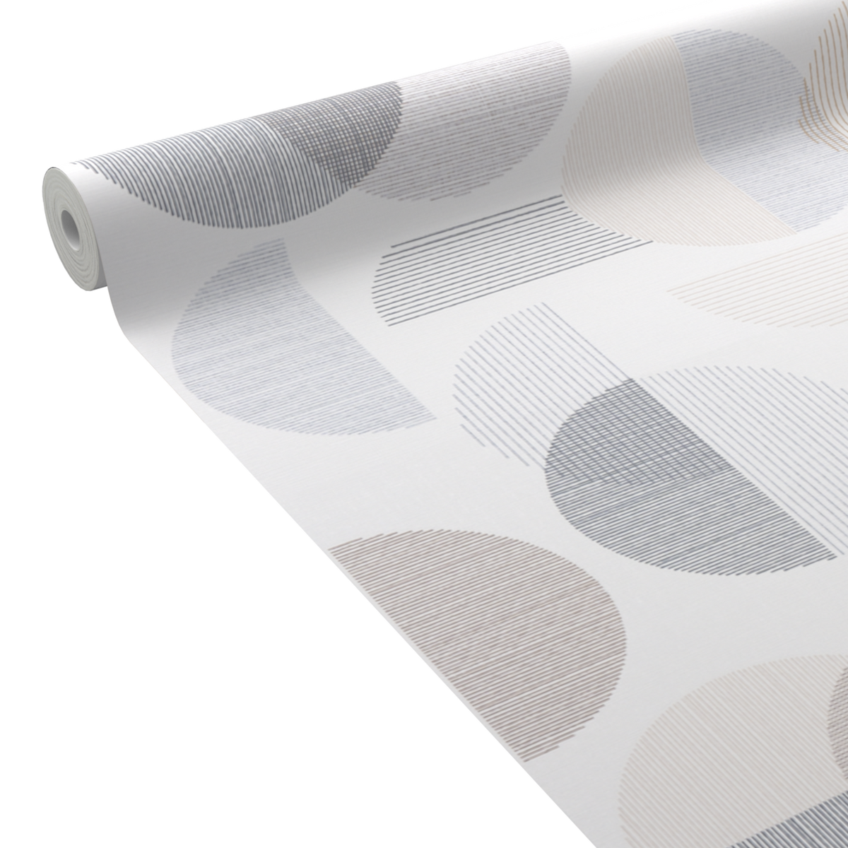 Papier peint intissé Ring Blanc et gris