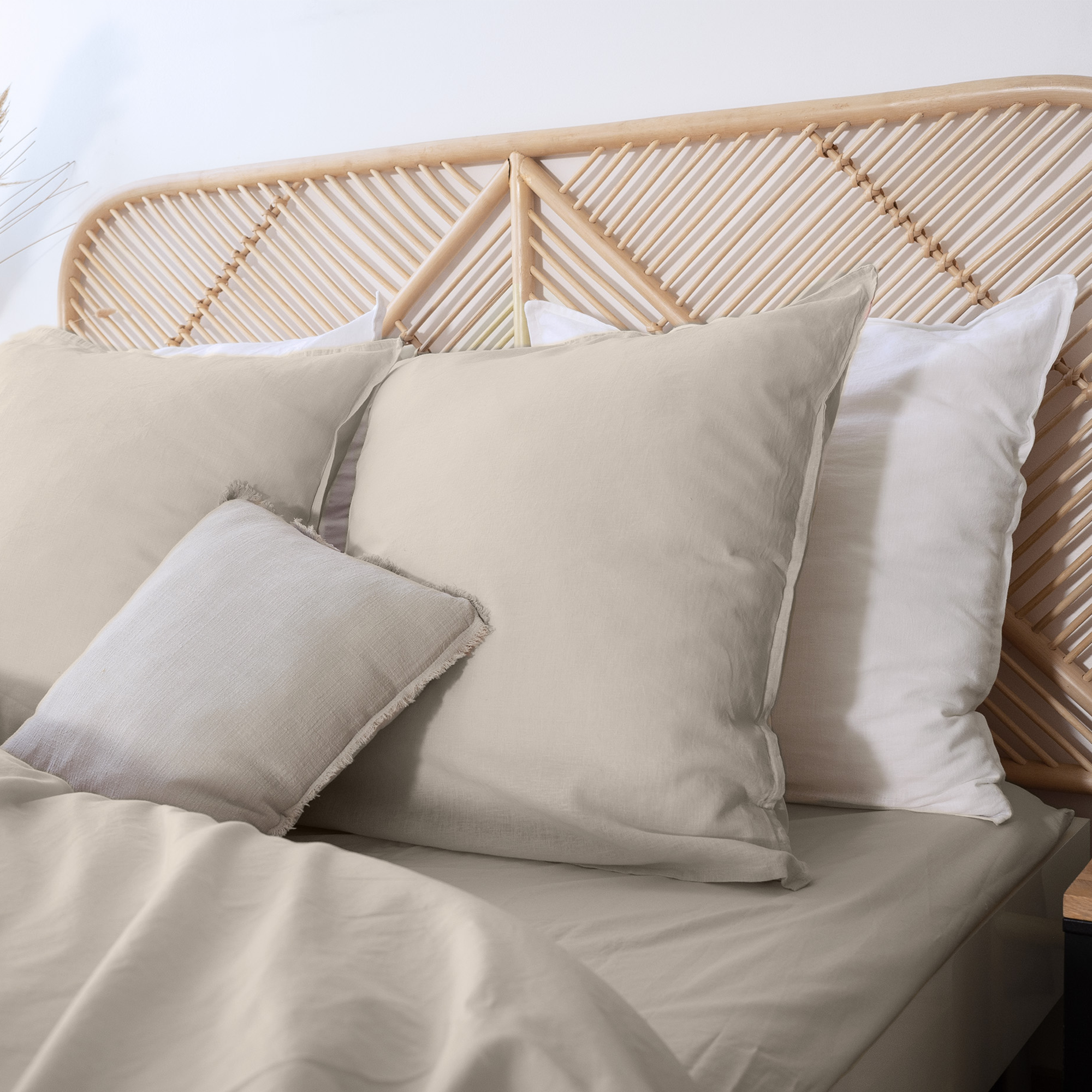 Parure de lit lin et coton lavé Macha Sable