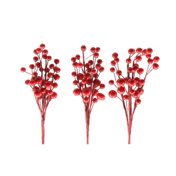 Fleur synthétique Baie rouge Rouge