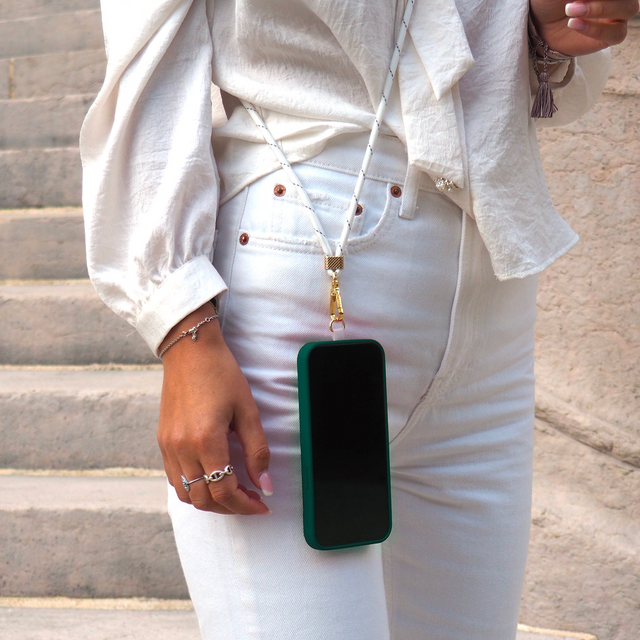 CASYX Cordon de téléphone UNIVERSEL ROYAL coloris blanc