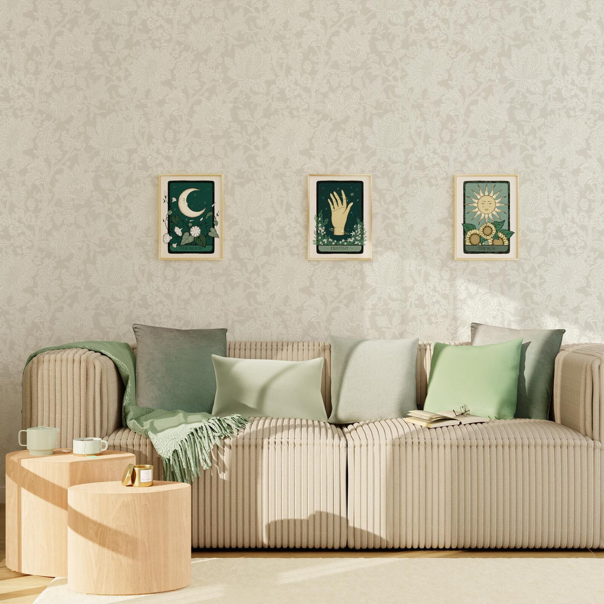 Papier peint intissé Florentine blumen Beige