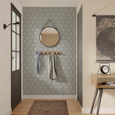 Papier peint intissé Denver Bois clair et noir