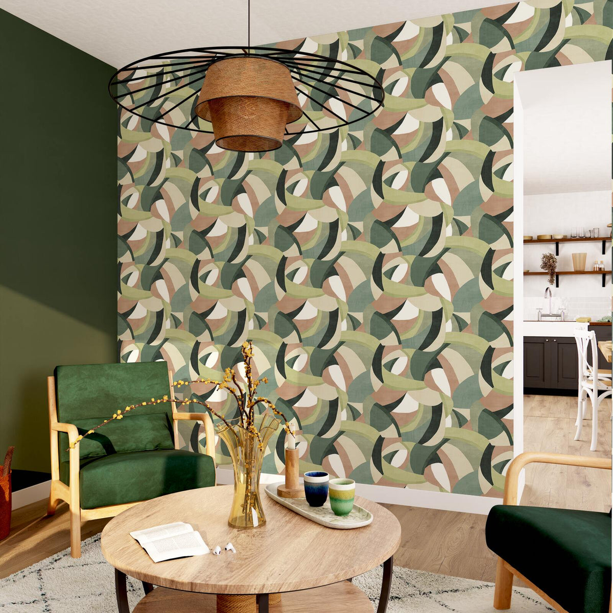 Papier peint intissé Toraya Multicolore