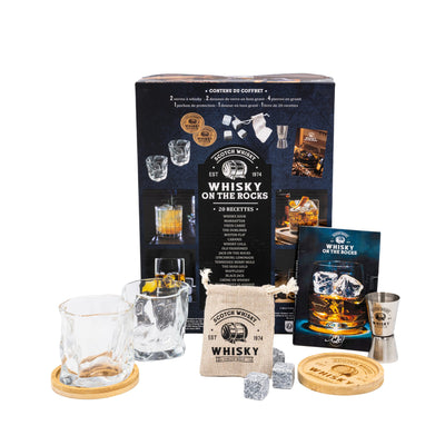 Coffret verres Whisky on the rocks Noir
