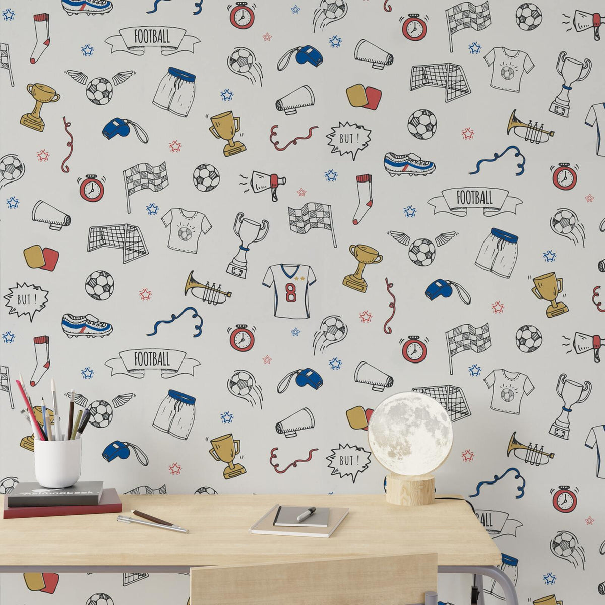 4MURS Papier peint intissé Soccer Multicolore