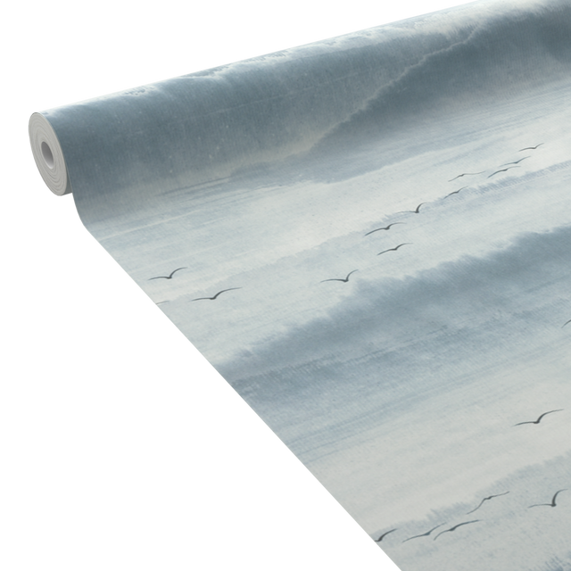Papier peint intissé ALBATRAS coloris bleu grisé