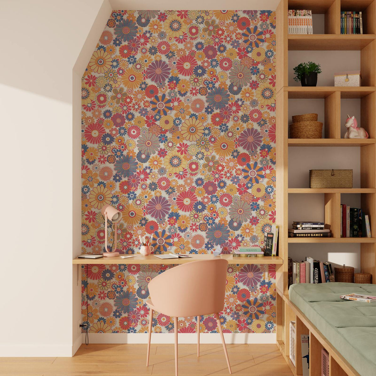 Papier peint intissé Donatille Multicolore