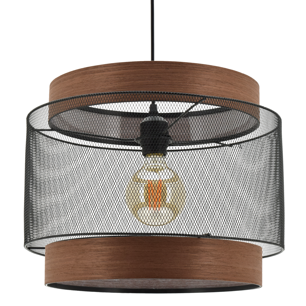 Suspension Taiga Noir et chêne