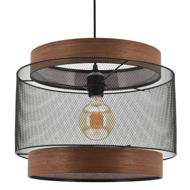 Suspension TAIGA coloris noir et chêne 31 x 40 cm