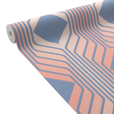Papier peint intissé Elbée Rose et bleu