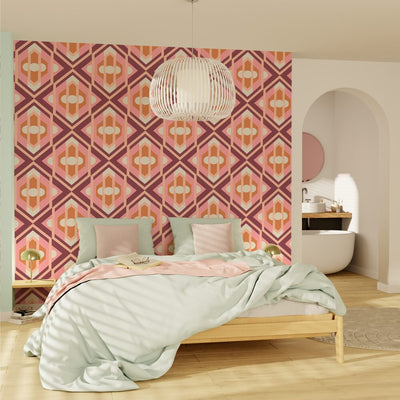 Papier peint intissé Cataline Rose et orange