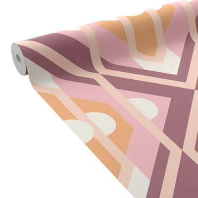 Papier peint intissé Cataline Rose et orange