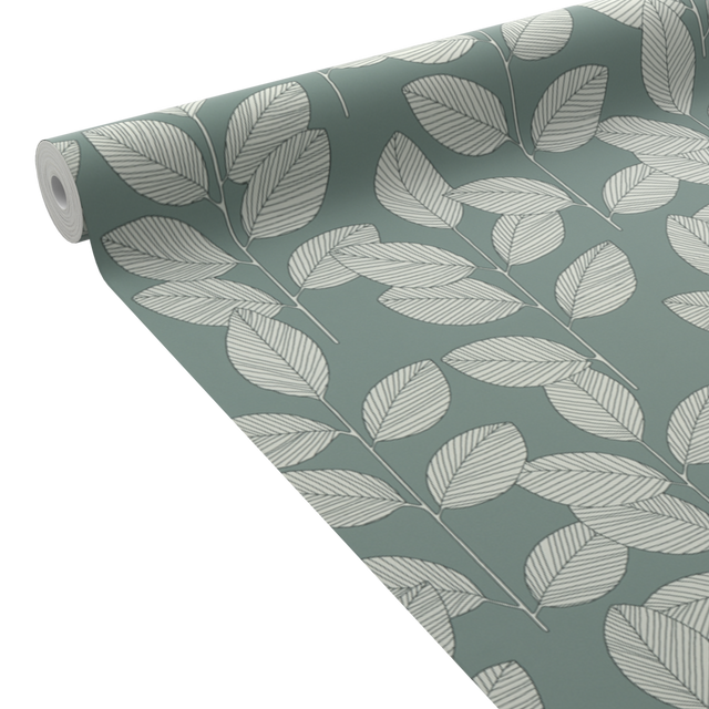 4MURS Papier peint intissé HENDI coloris vert de gris