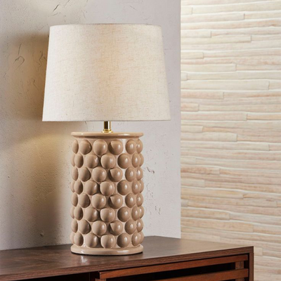 OSTARIA Lampe à poser Pompon Beige