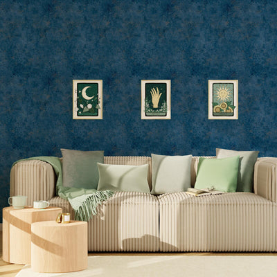 4MURS Papier peint intissé Skyla Bleu profond Pailleté