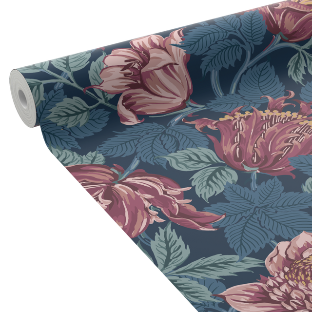 4MURS Papier peint intissé KAYLEEN bleu saphir et magenta