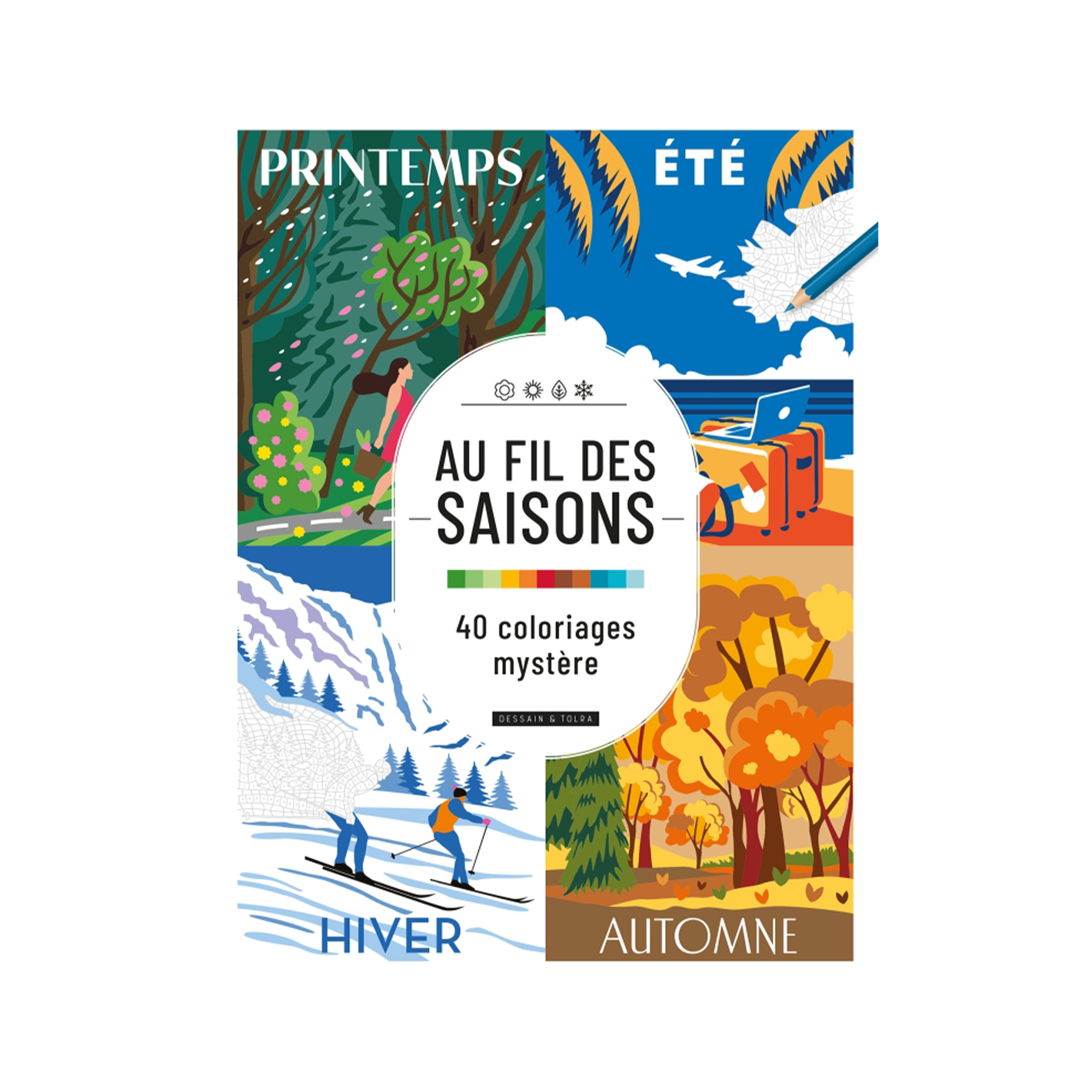 Coloriage Au fil des saisons Multicolore