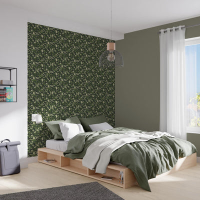 4MURS Papier peint intissé Camo Vert kaki
