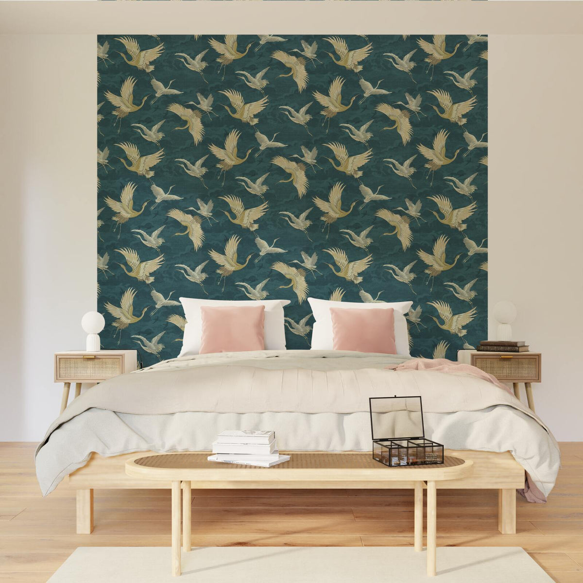 Papier peint intissé Tsuru Bleu nuit