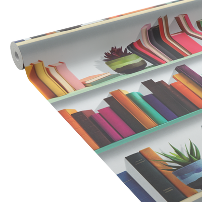 Papier peint intissé Biblioteca Multicolore