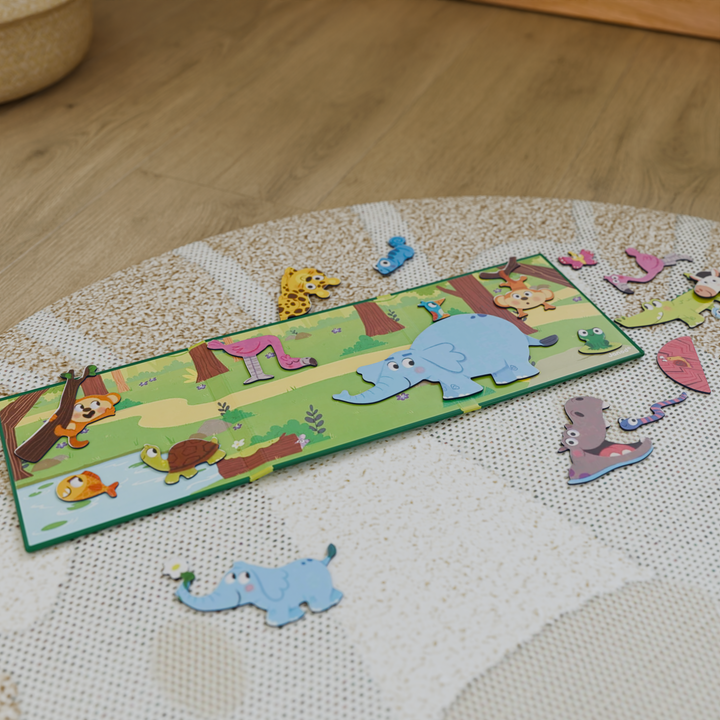 JANOD Jeu éducatif Magneti'stories les animaux d'afrique Vert