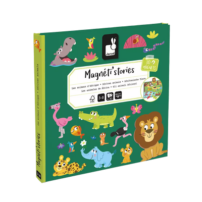 JANOD Jeu éducatif Magneti'stories les animaux d'afrique Vert