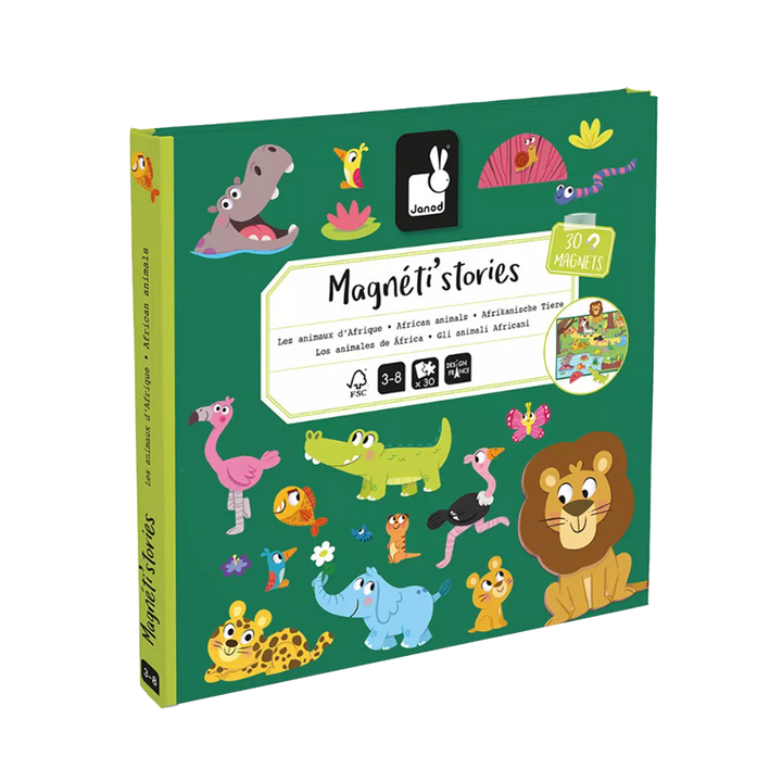 JANOD Jeu éducatif Magneti'stories les animaux d'afrique Vert