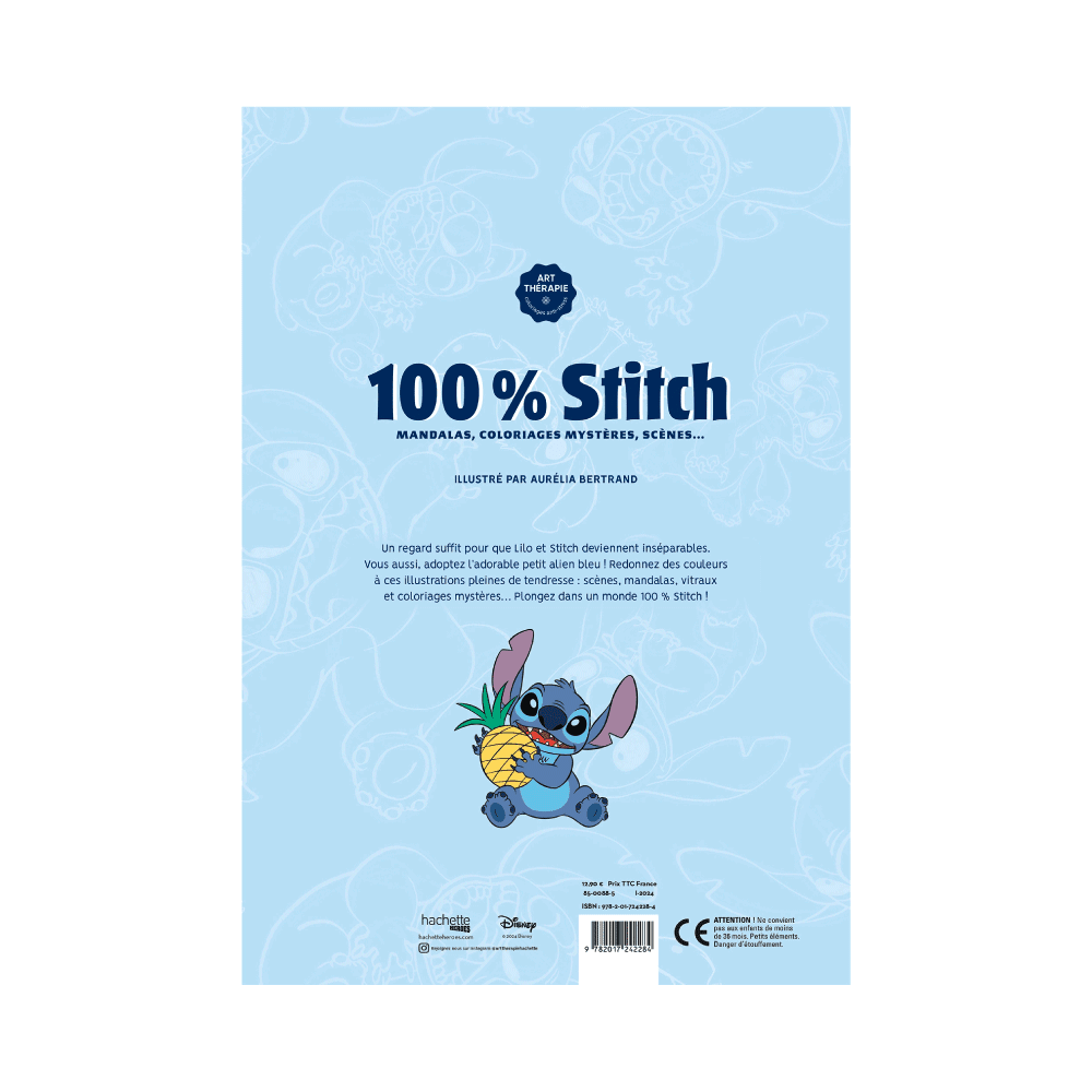 HACHETTE PRATIQUE Coloriage 100% stitch Bleu