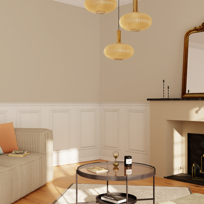 4MURS Papier peint intissé Soubassement moulures Blanc chaud