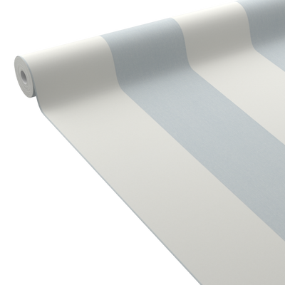 4MURS Papier peint vinyle Podium stripe Bleu grisé et blanc