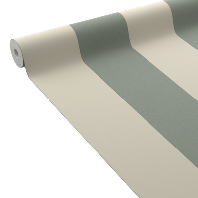 4MURS Papier peint vinyle Podium stripe Vert de gris et blanc