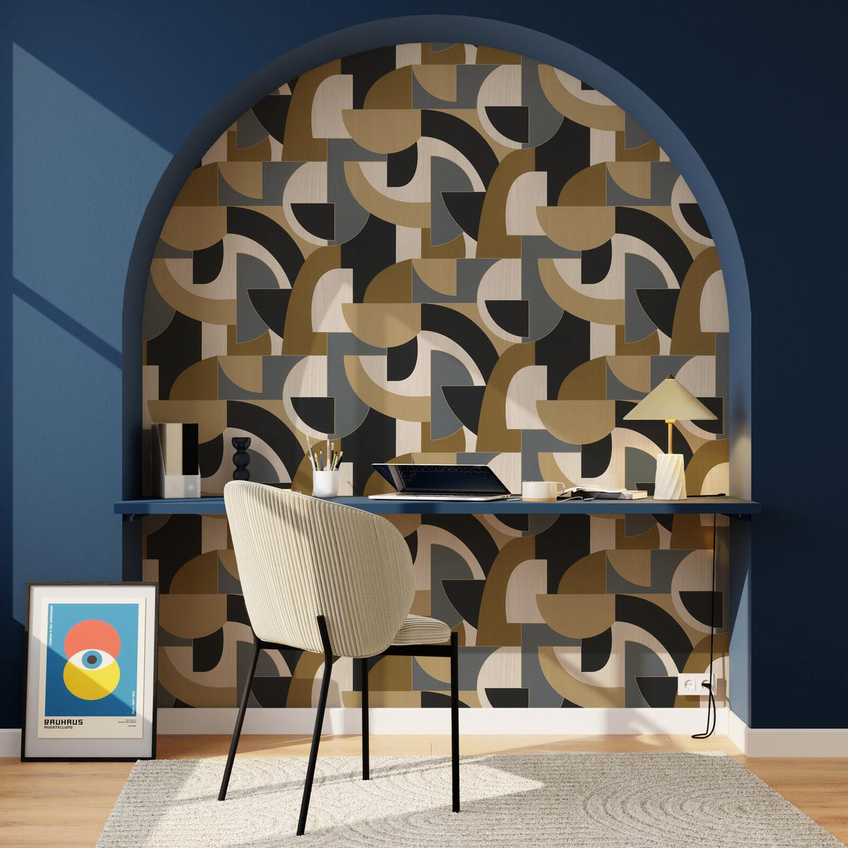 Papier peint intissé Foster Brun et gris