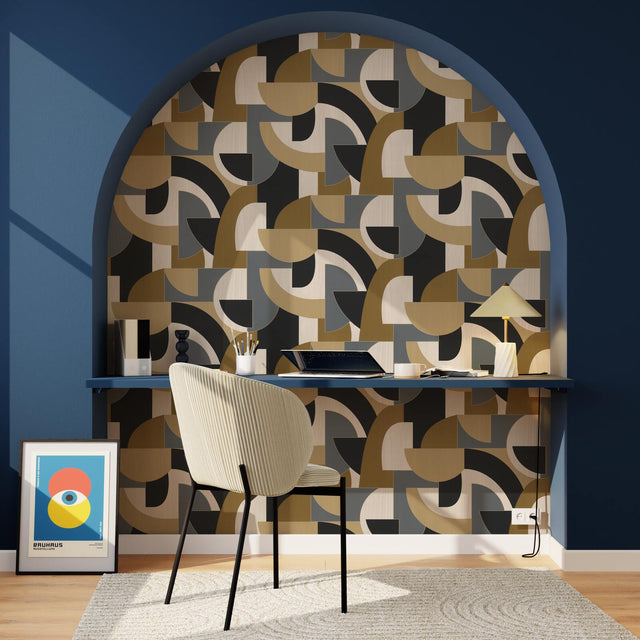 Papier peint intissé FOSTER coloris brun et gris