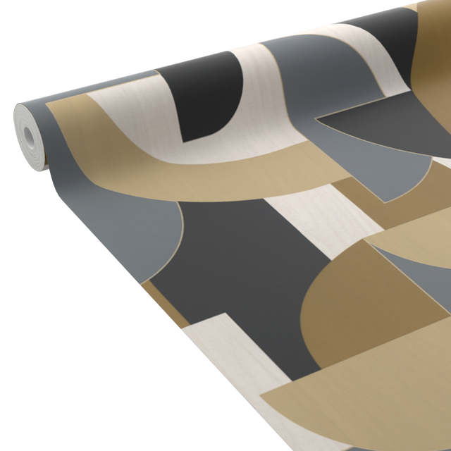 Papier peint intissé FOSTER coloris brun et gris