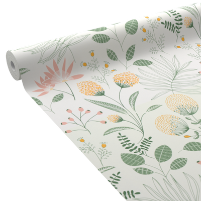 Papier peint intissé Evie Vert et jaune d'or