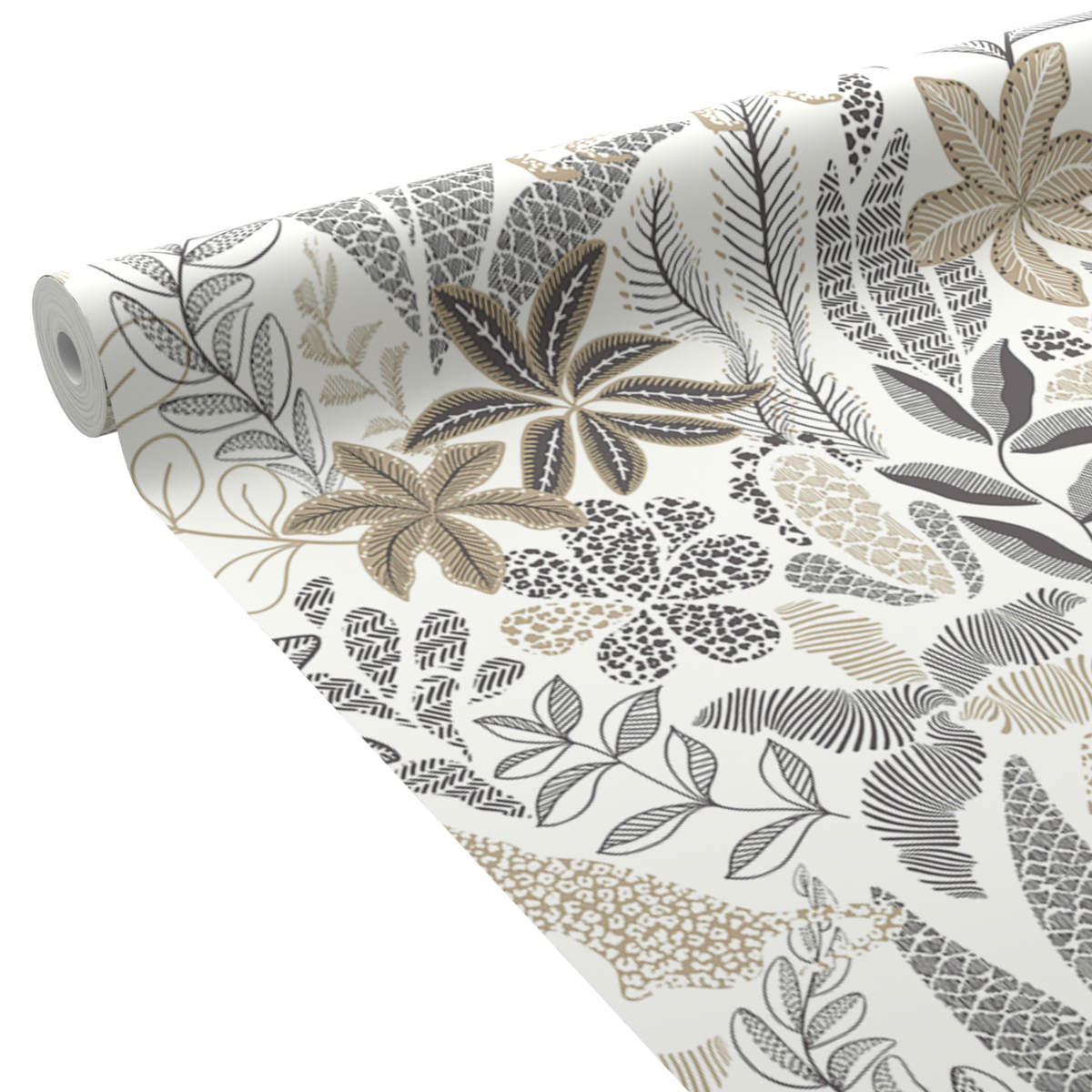 Papier peint intissé Jungo Noir et jaune d'or