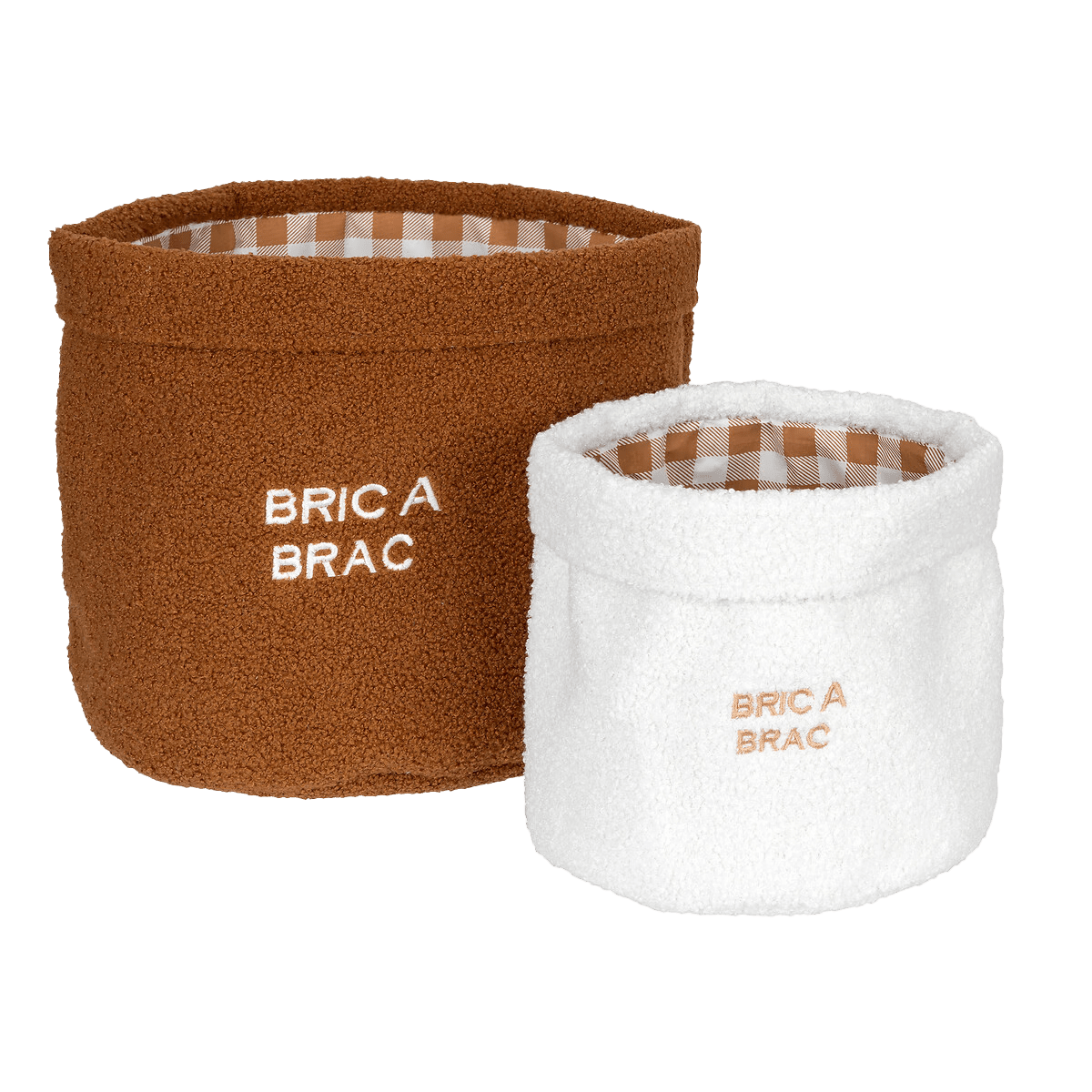 Panier de rangement Bric a brac Terracotta, blanc