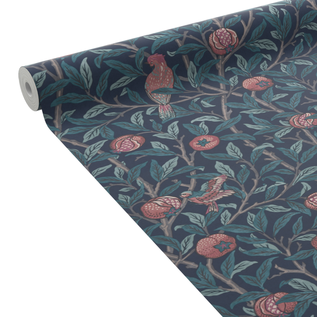 William Morris at Home Papier peint intissé POMEGRANATE bleu nuit