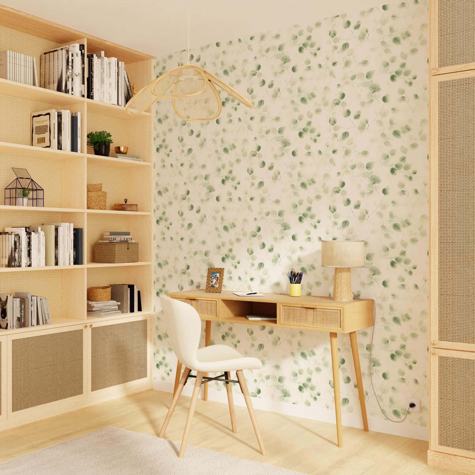 4MURS Papier peint intissé Effie Vert feuille