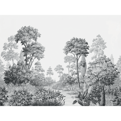 4MURS Papier peint panoramique XL Beaulieu Noir et blanc Satiné