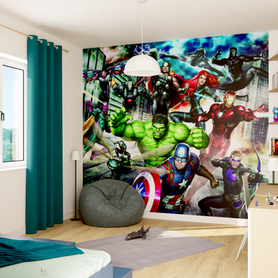 Papier peint panoramique XL Marvel avengers Multicolore Mat