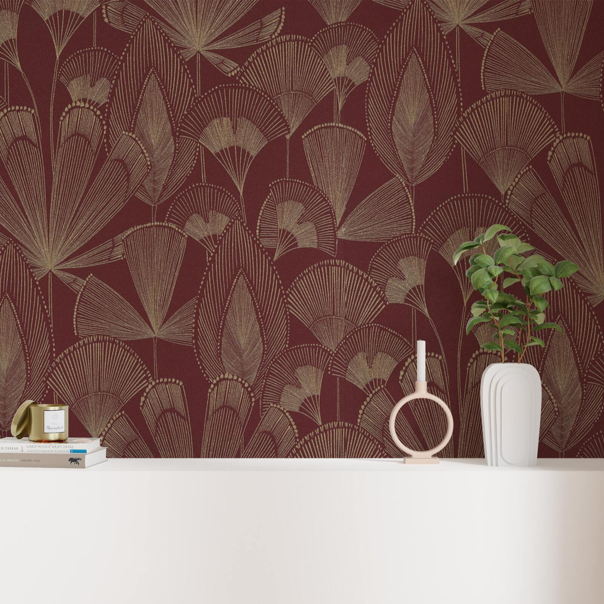 4MURS Papier peint intissé Ericka Rouge bordeaux