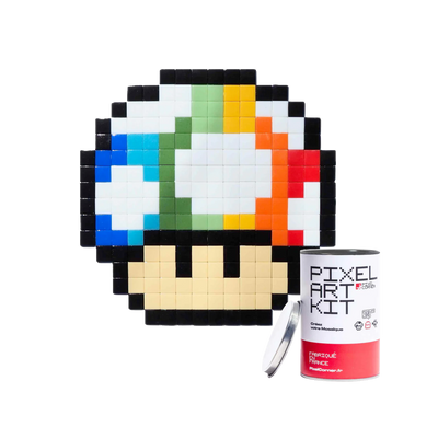 PIXEL CORNER Kit création Pixel art rainbow shroom Blanc