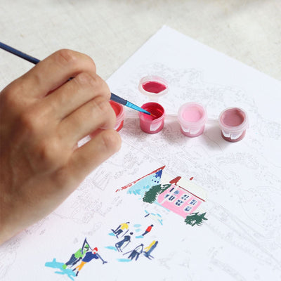 LA PETITE ÉPICERIE Peinture par numéros Skiing among montains Multicolore