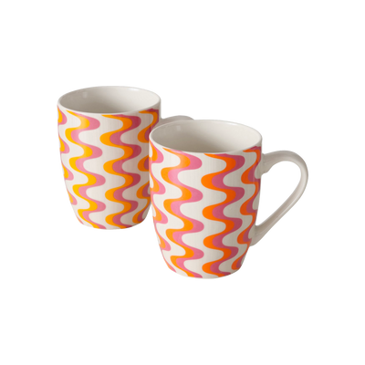 Mug Groovy Blanc, orange, violet 350ML